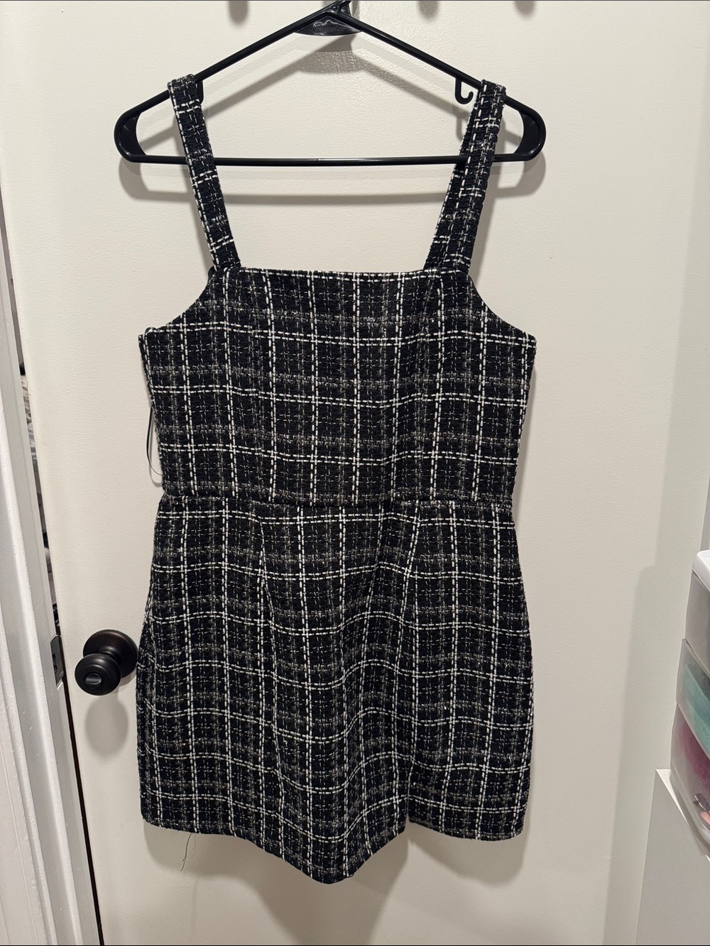 Francesca's Collections Black & White Plaid Mini Dress